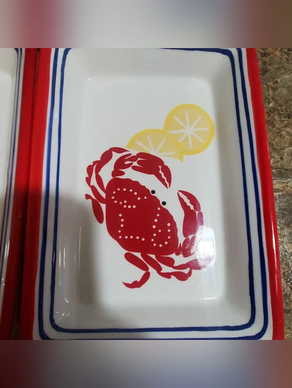 SONOMA LIFE & STYLE COASTAL NAUTICAL 3 PIECE SET NANTUCKET  SERVING DISH